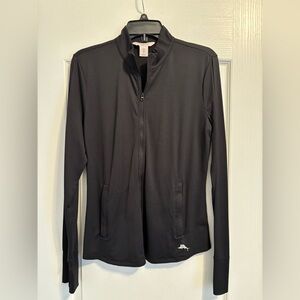 Tommy Bahama Black Golf Full Zip Top Jacket, Size Large
